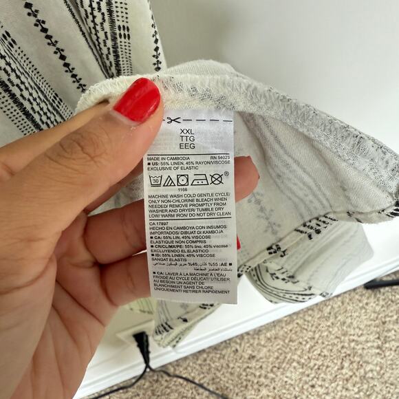 Old Navy Womens Linen Blend Dress XXL Plus Button Front Cami Beachy Lagenlook - Picture 6 of 8